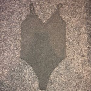 BP grey v neck bodysuit